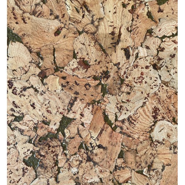 D�kkeserviet i naturfarve med gr�nt m�nster, oval