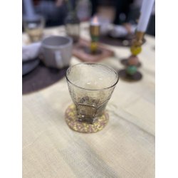 Glasbrik i kork og genanvendt EVA, gul og rund