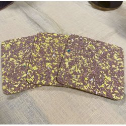 Glasbrik i kork og genanvendt EVA, gul og firkantet