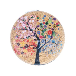 Spejl i kork med tr�-m�nster, version 4