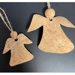 Eiki juleengel til ophng i kork, natur/natur
