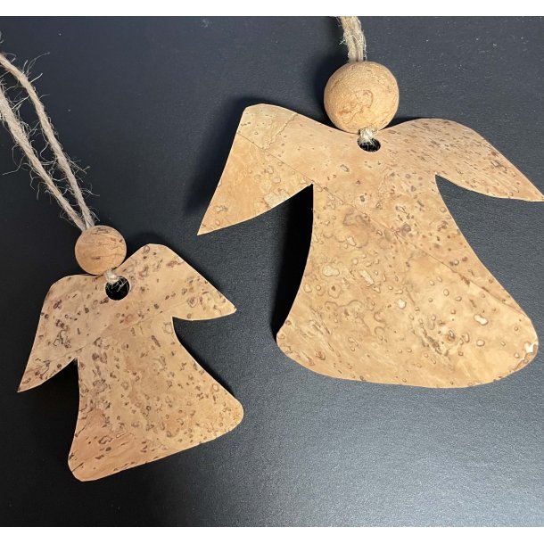 Eiki juleengel til ophng i kork, natur/natur