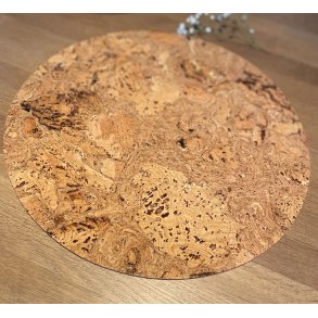 Dkkeserviet i kork, naturfarve, rund