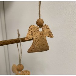 Eiki juleengel til ophng i kork, natur/natur