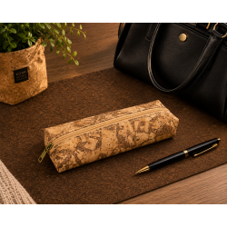 Penalhus i naturkork med lysebrunt m�nster