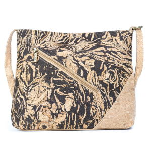 Taske i naturkork med natur/brun mnster