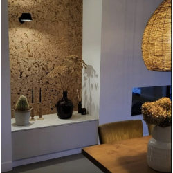 Korkplade i naturkork med sort m�nster, v�gdekoration, opslagstavle