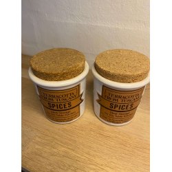 Retro terracotta krydderikrukker med korklg, 2 stk.