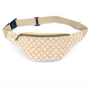 Mavetaske i kork med blomsterm�nster