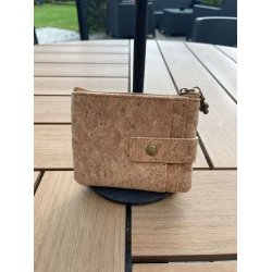 Mntpung i naturkork med mrkeblt mnster