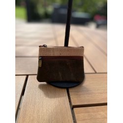 Mntpung i kork, natur og mrkegrn med brune lynlse 