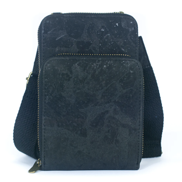 Mobiltaske i sort kork