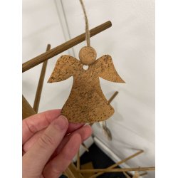 Eiki juleengel til ophng i kork, natur/natur