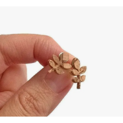 �reringe rustfrit st�l og med natur kork formet som blade