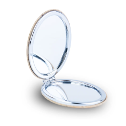 Spejl i natur kork med guldnister, oval