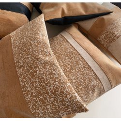 Eiki pude i kork, natur og hvide nuancer med 4 striber