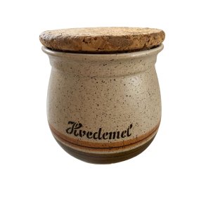 Retro stor hvedemel keramikkrukke med korklg