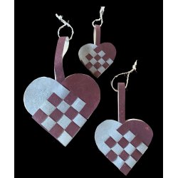 Eiki flettet julehjerte i kork, mrkerd/gr