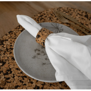 Servietring i kork med sort m�nster