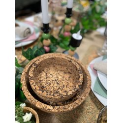 Sk�l i kork med brunt m�nster