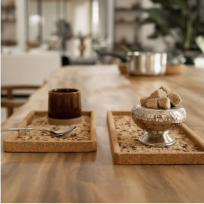 Bakke i kork med sort m�nster