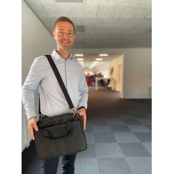 Arbejdstaske / computertaske / rejsetaske i kork til b�rbar computer, sort