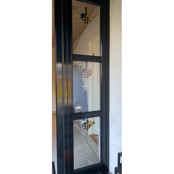 Eiki flettet julehjerte i kork, sort/natur