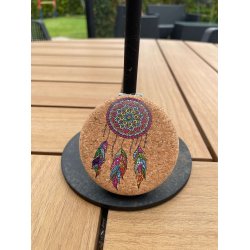 Spejl i kork med drmmefanger-mnster, version 2