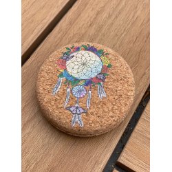 Spejl i kork med drmmefanger-mnster, version 3