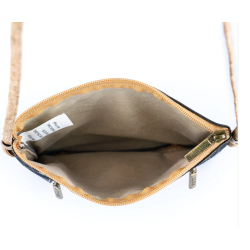 Lille skuldertaske i bl og natur med mnster