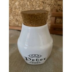 Retro tre hvide Sholm krydderikrukker