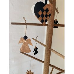 Eiki juleengel til ophng i kork, natur