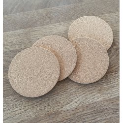 Glasbrikker i kork, runde, 4 stk.