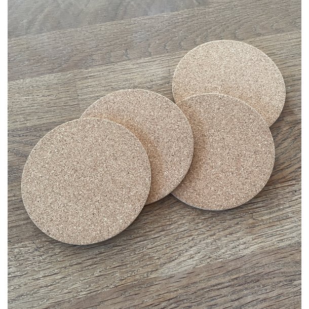 Glasbrikker i kork, runde, 4 stk.