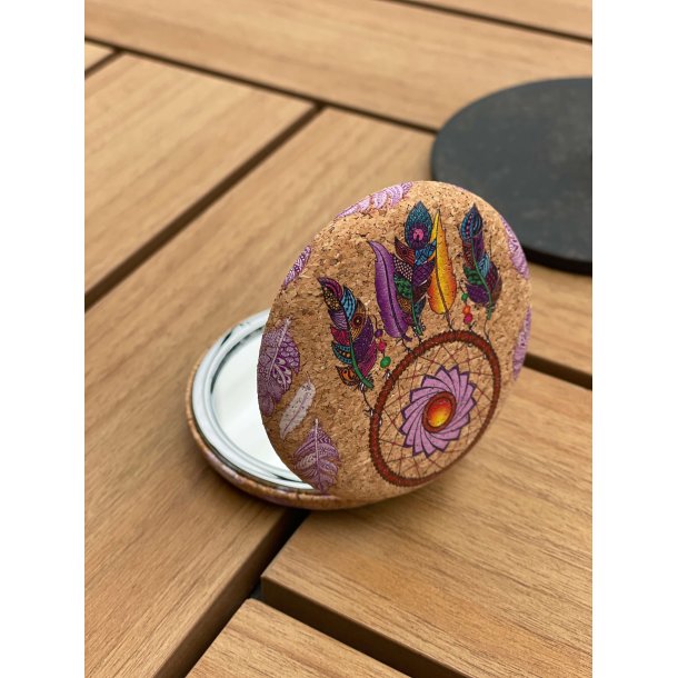 Spejl i kork med drmmefanger-mnster, version 1