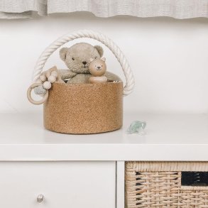 Kurv i kork med bldt reb af bomuld, lille
