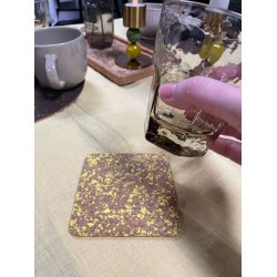 Glasbrik i kork og genanvendt EVA, gul og firkantet