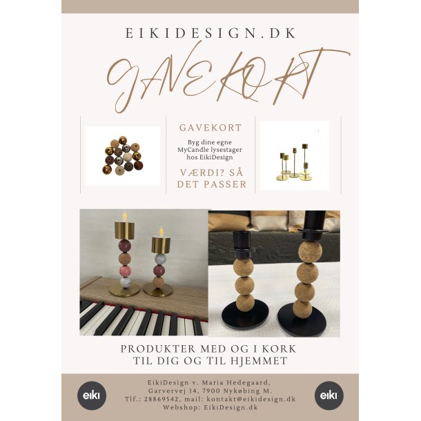 Gavekort p MyCandle til EikiDesign