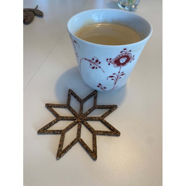 Glasbrikker af brugte bildk og kork, stjerne, 2 stk.