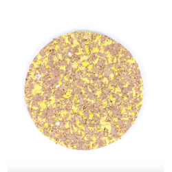 Glasbrik i kork og genanvendt EVA, gul og rund