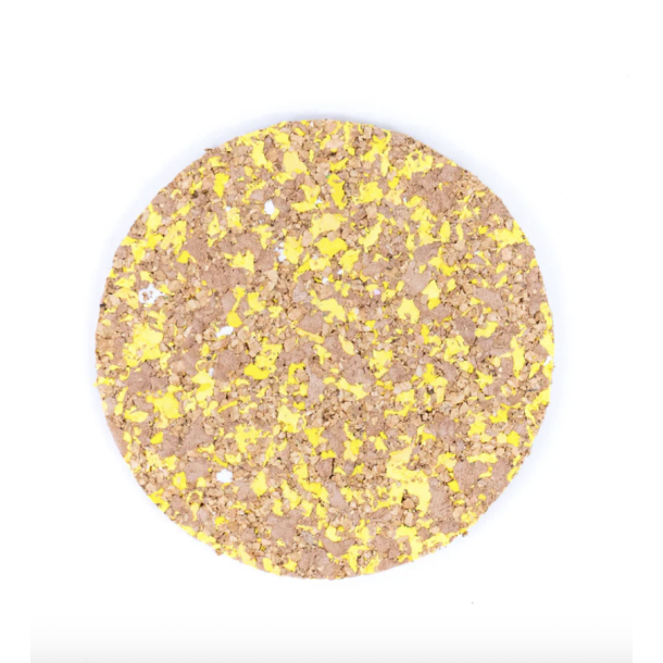 Glasbrik i kork og genanvendt EVA, gul og rund