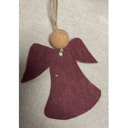 Eiki juleengel til ophng i kork, mrkerd