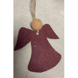 Eiki juleengel til ophng i kork, mrkerd