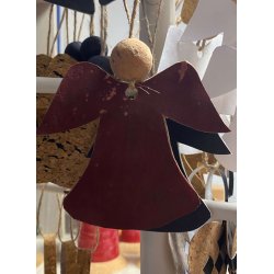 Eiki juleengel til ophng i kork, mrkerd