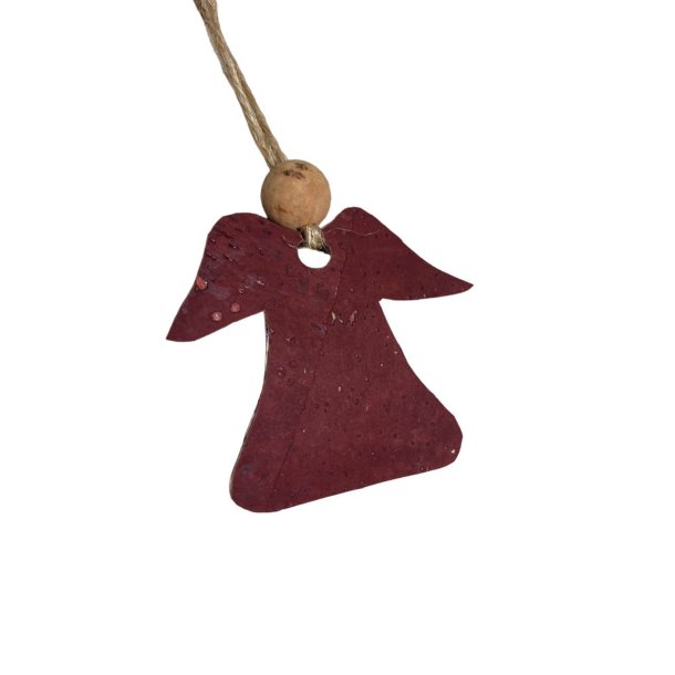 Eiki juleengel til ophng i kork, mrkerd
