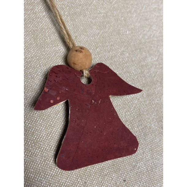 Eiki juleengel til ophng i kork, mrkerd