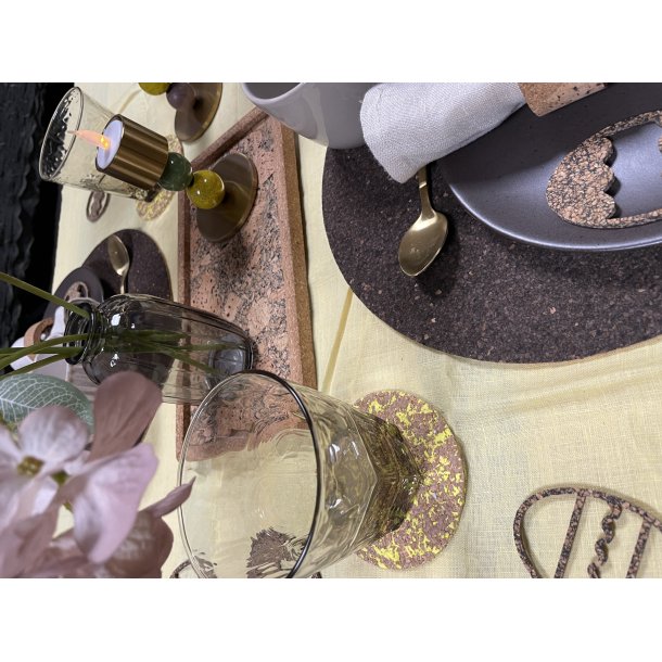 Glasbrik i kork og genanvendt EVA, gul og rund