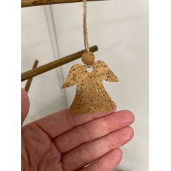 Eiki juleengel til ophng i kork, natur/natur