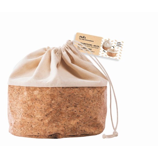 Frugt- og brdpose med kork, str L