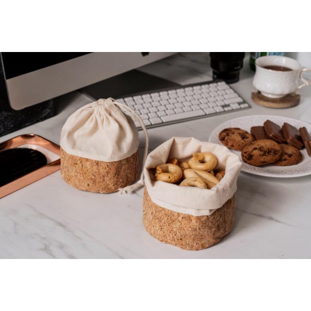Frugt- og brdpose med kork, str S